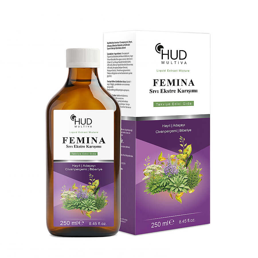 Multiva Femina / Civanperçemi, Hayıt, Adaçayı, Biberiye Ekstraktı ve Folik Asit İçeren Takviye Edici Gıda 250 ml