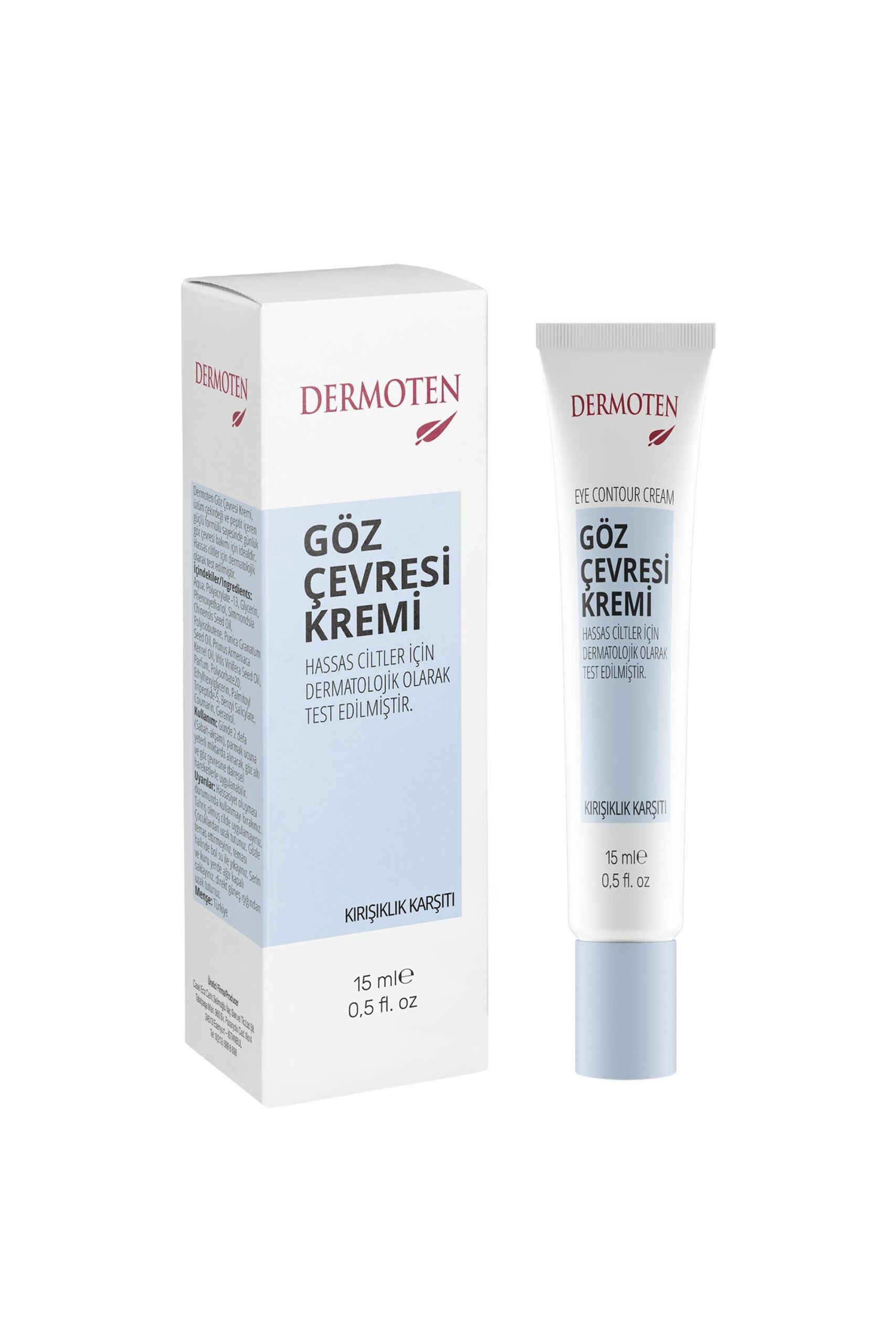 Dermoten Göz Çevresi Kremi, Kırışıklık Karşıtı ve Aydınlatıcı Göz Çevresi Kremi 15 ml