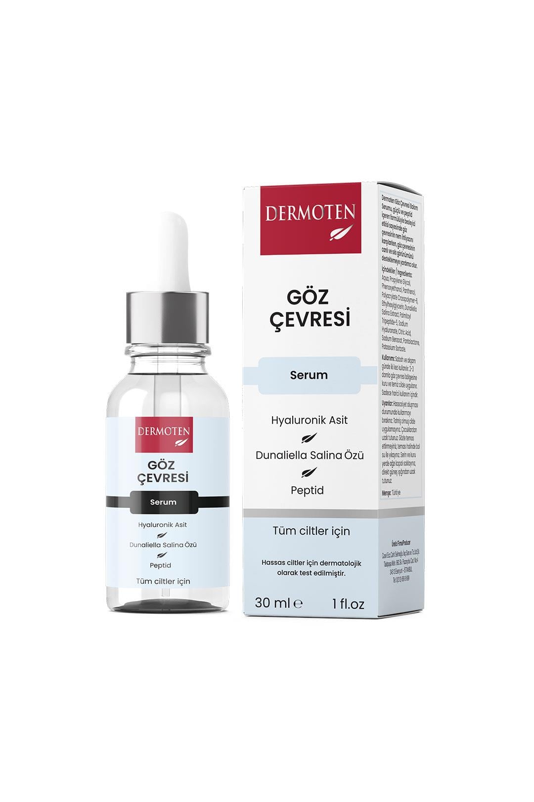 Dermoten Göz Çevresi Serumu, Hyaluronik Asit ve Dunaliella Salina Özlü Göz Çevresi Serumu 30 ml