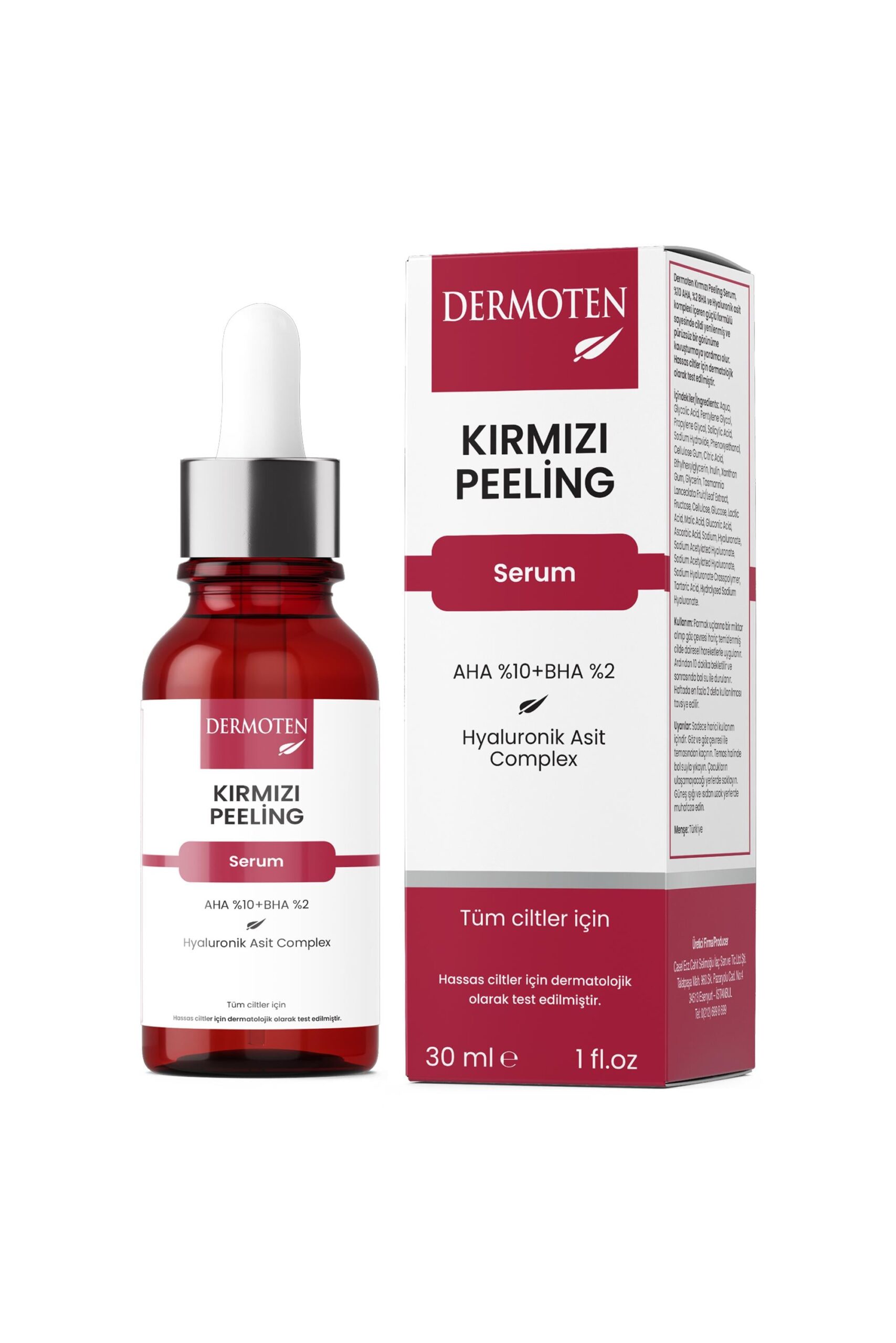 Dermoten Arındırıcı Kırmızı Peeling Serum 30 ml