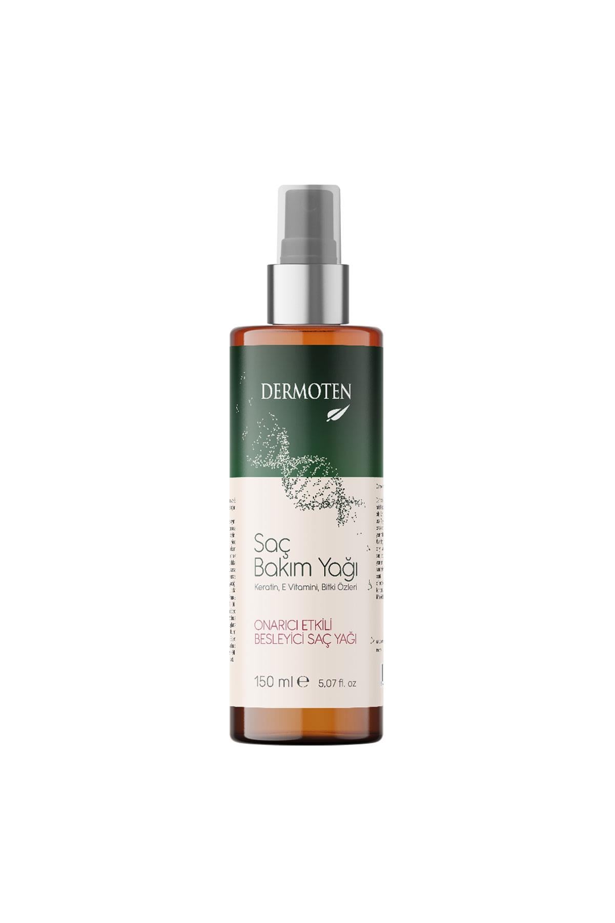 Dermoten Saç Bakım Yağı Keratin ve E Vitamini İçeren Onarıcı Saç Yağı 150 ml